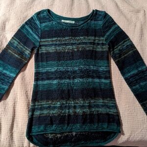 Maurice's xs turquoise eyelet sweater